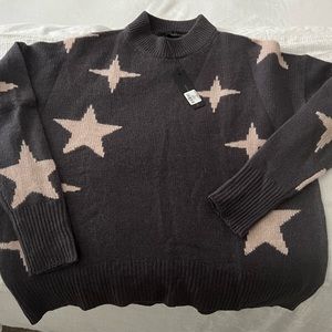 360 Cashmere sweater gray with light pink stars size x’s